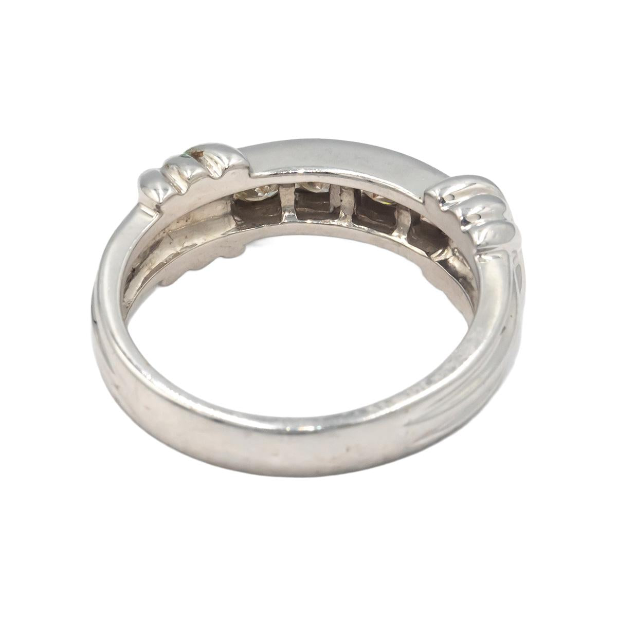 14k White Gold 0.45CT Diamond Channel Set Band Ring Size 6.5