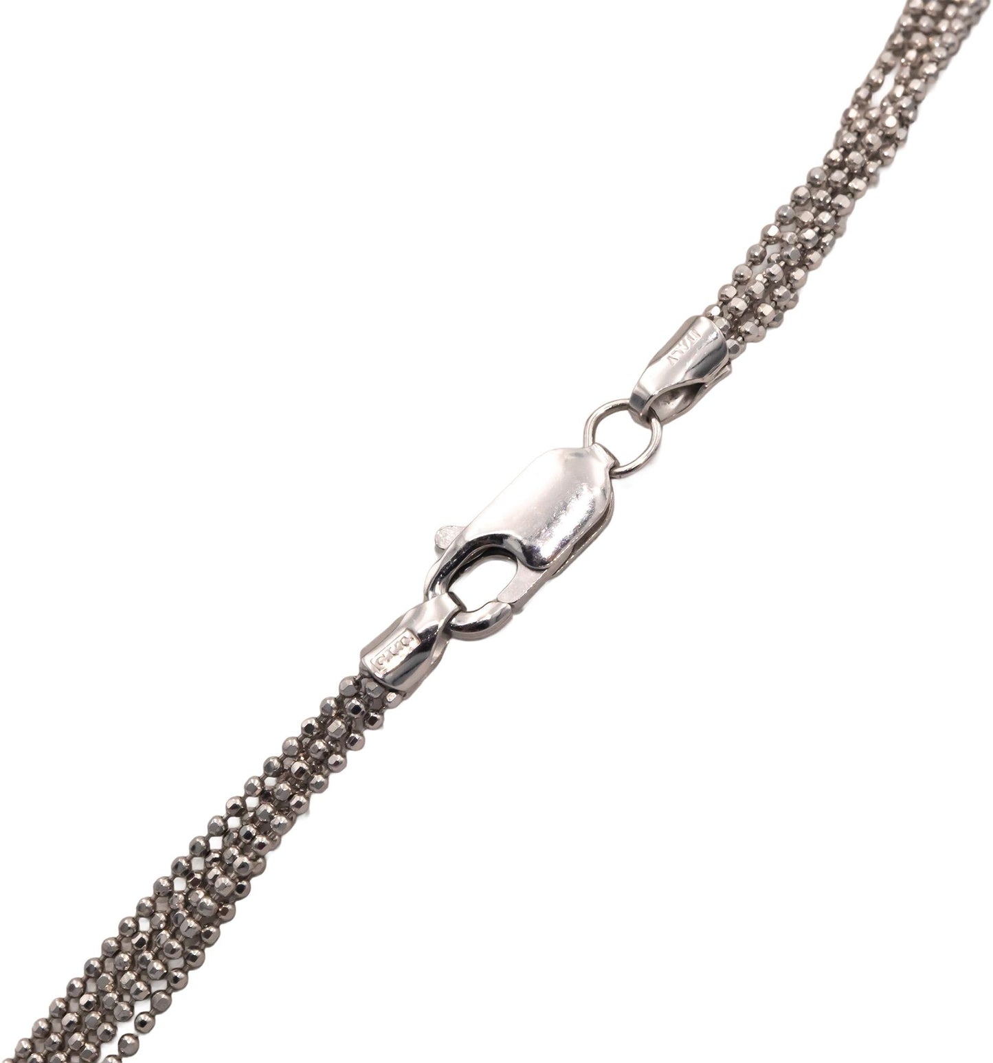 14k White Gold 0.13CT Diamond Filigree Heart Locket Pendant Multi-Chain Necklace