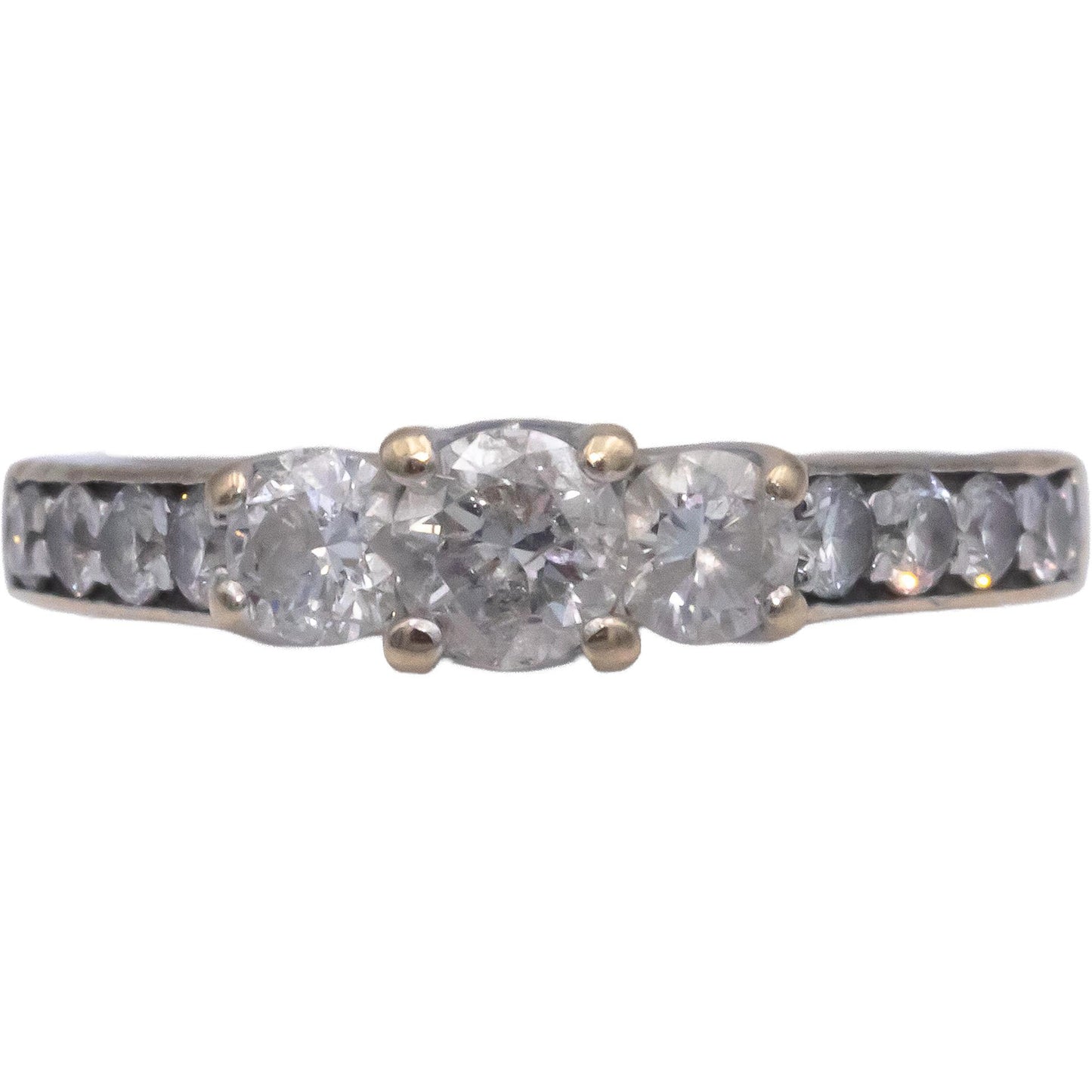 14k White Gold Round Diamond Engagement Ring 0.75CT Size 5.75