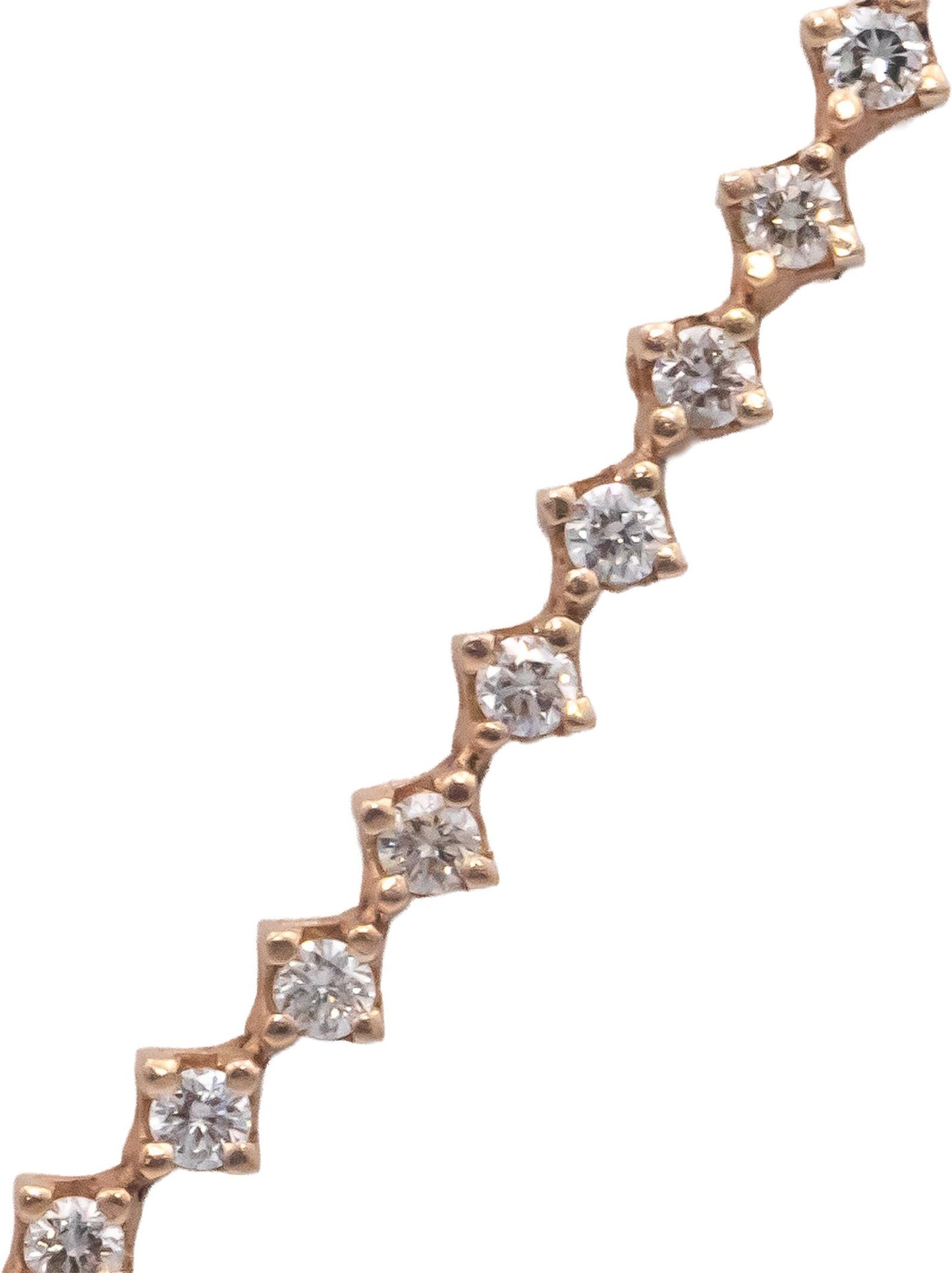 14k Rose Gold Round Cut Diamond Chain Necklace 22" Long 4.96CT