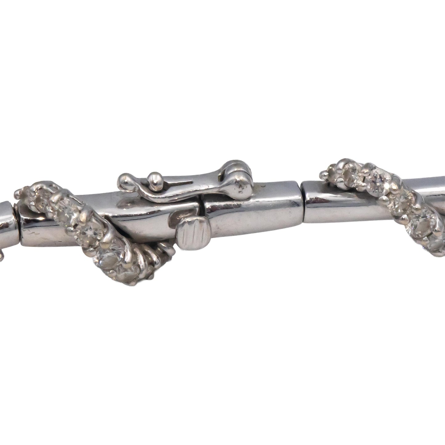 14k White Gold 2.0CT Round Cut Diamond Fancy Formal Tennis Bracelet