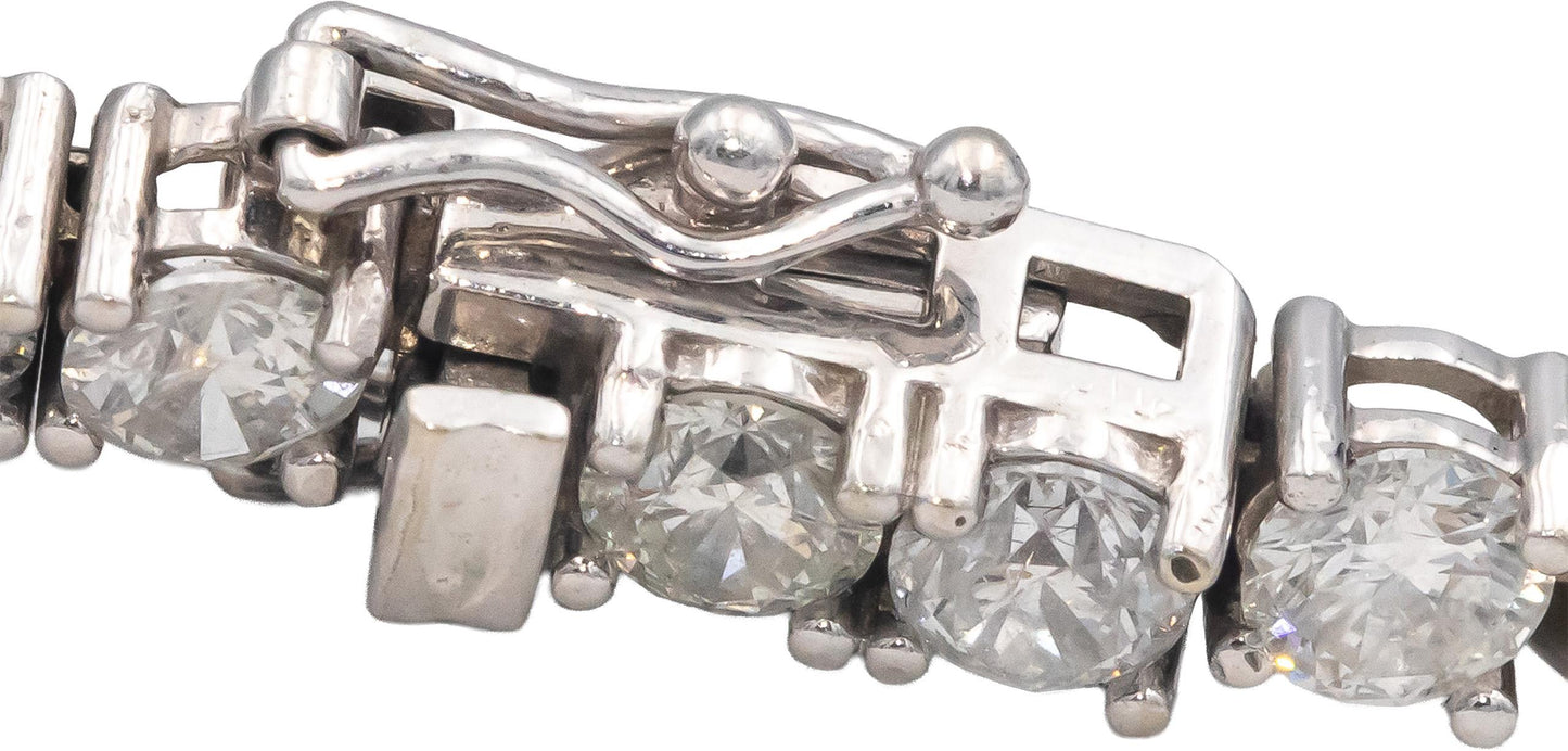 14k White Gold Round Diamond Tennis Bracelet 11.56CT