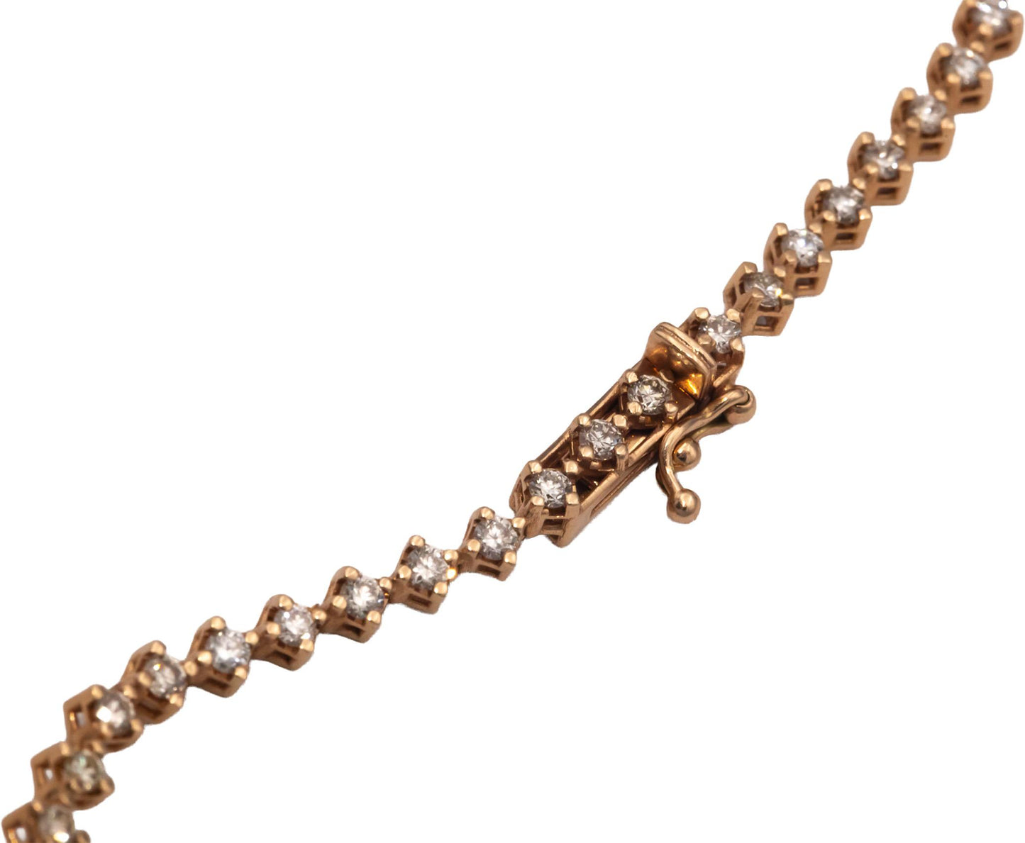 14k Rose Gold Round Cut Diamond Chain Necklace 22" Long 4.96CT