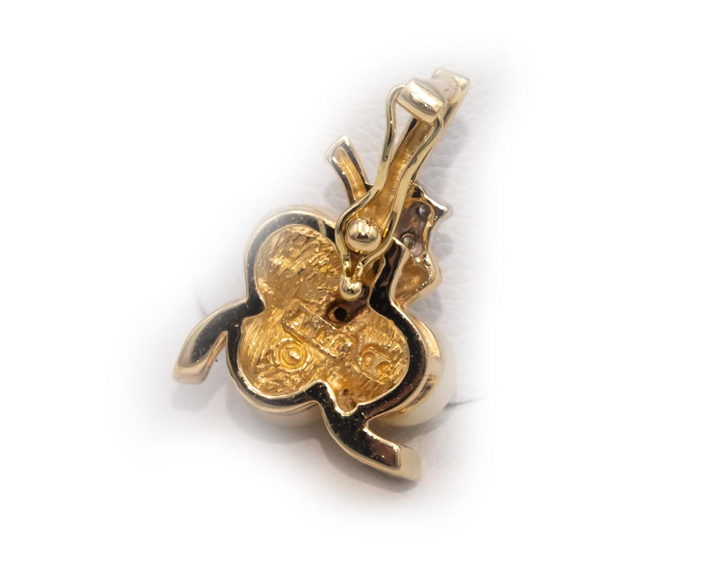 14k Yellow Gold 0.08CT Diamond and 5.8mm Pearl Pendant