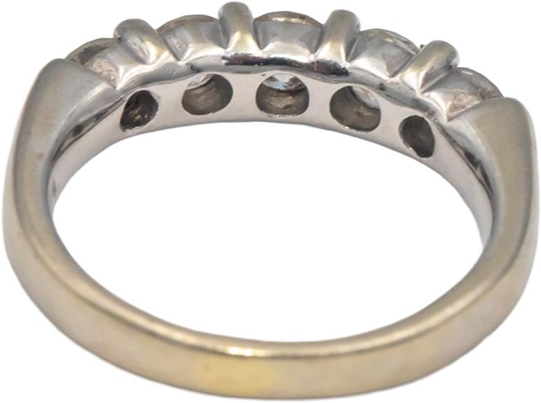 14k White Gold 0.80CT Round Cut Diamond Five Stone Anniversary Band Ring Size 5