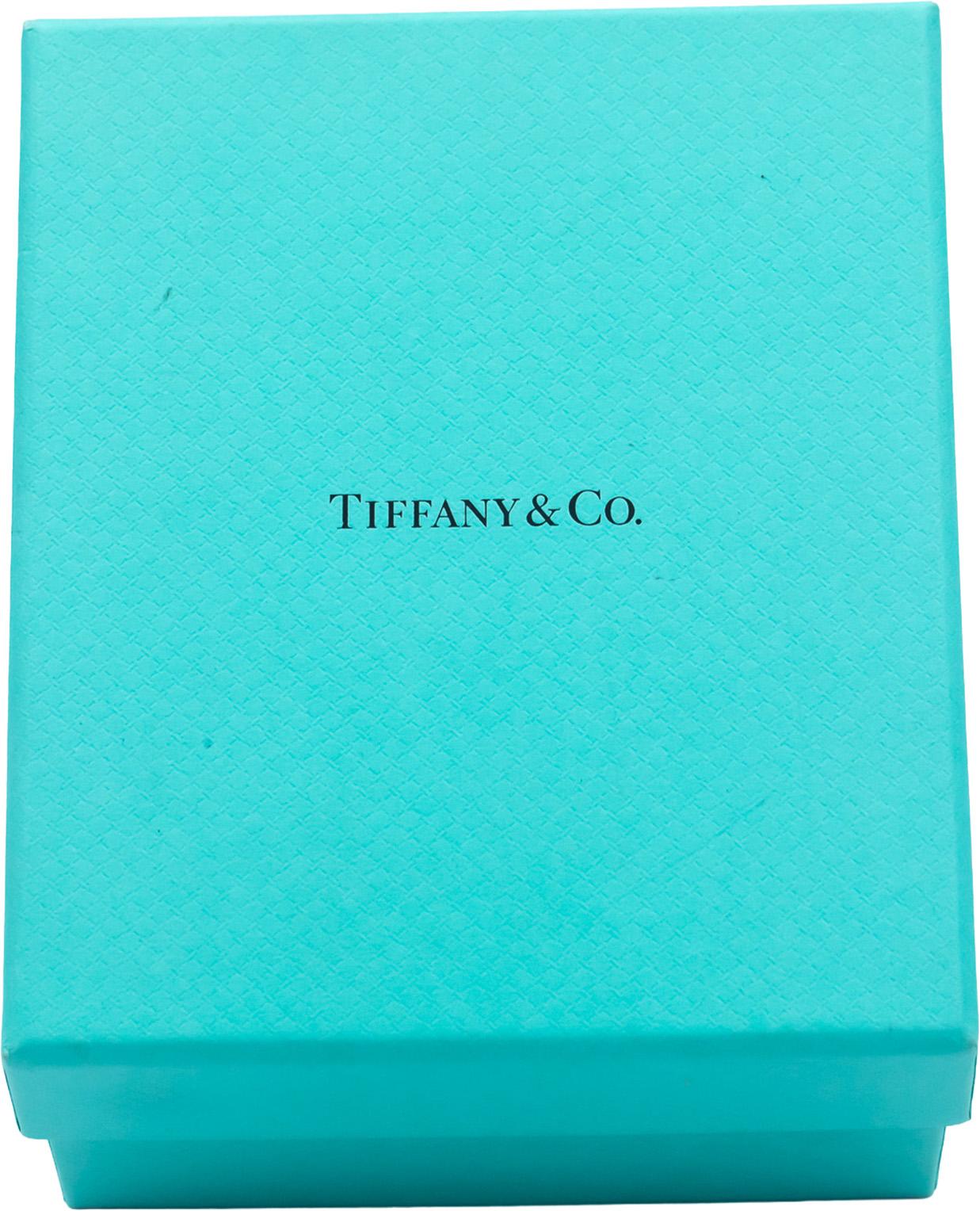 TIFFANY & CO. 18k White Gold 0.15CT Diamond T Circle Pendant Necklace $4800