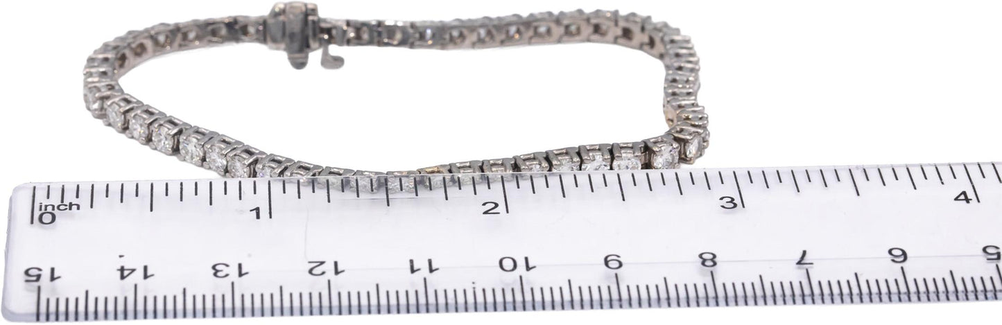 18k White Gold Round Diamond Tennis Bracelet 5.0CTW