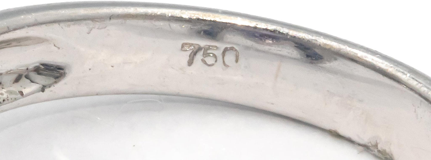 18k White Gold Diamond Tanzanite Sapphire Ribbon Cocktail Ring 1.40CT Size 7