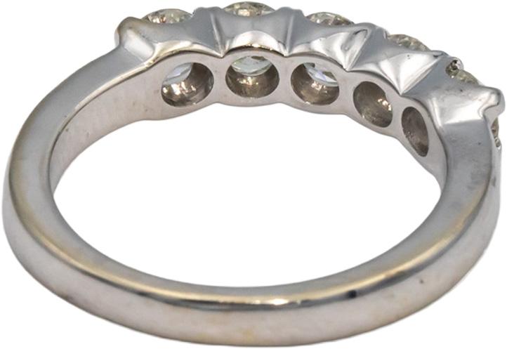 18k White Gold 1.01CT Diamond Five Stone Anniversary Band Ring Size 6.5