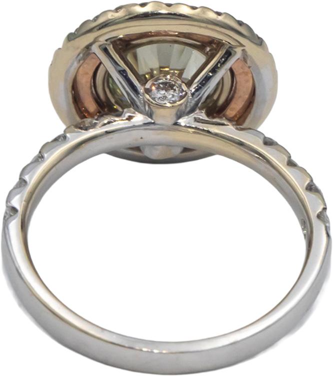 18k White Gold 2.79CT Diamond Halo Ring w/ 2.03CT Center Size 7