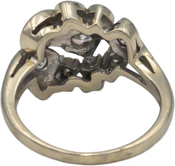 Vintage Antique 14k White Gold 0.75CT Diamond Ring w/ 0.35CT Center Size 6
