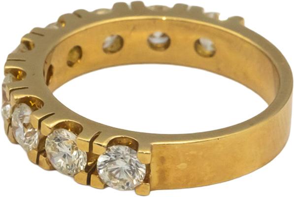 18k Yellow Gold Jewelry 1.68CT VS Round Cut Diamond Band Ring Size 6.25