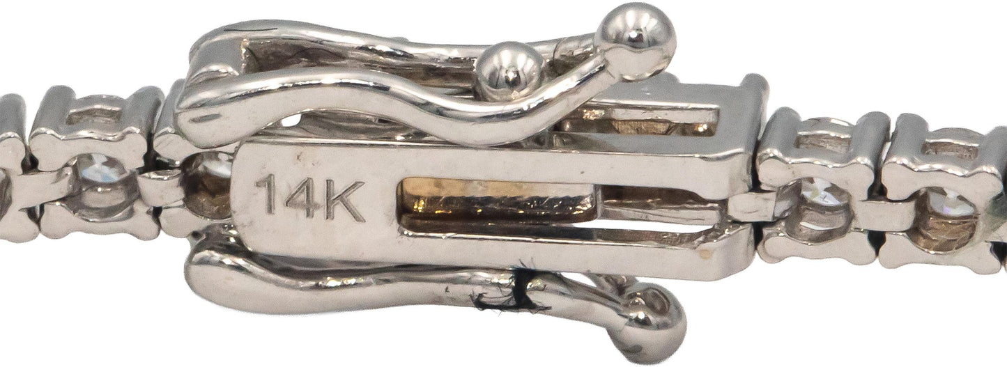 14k White Gold Jewelry 2.90CT Round Cut Prong Set Diamond Tennis Bracelet