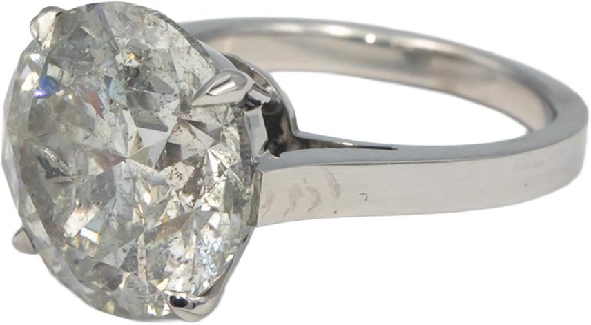 Round Cut Diamond 14k White Gold Solitaire Engagement Ring 10.07CT Size 6.75