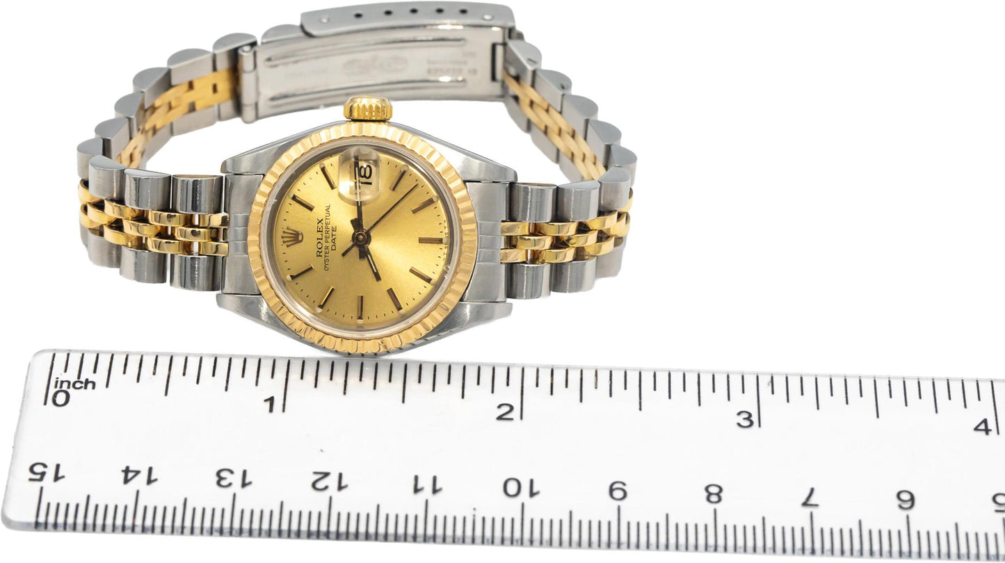 ROLEX 18k Gold & Stainless Steel Lady Datejust 69163 Automatic Watch