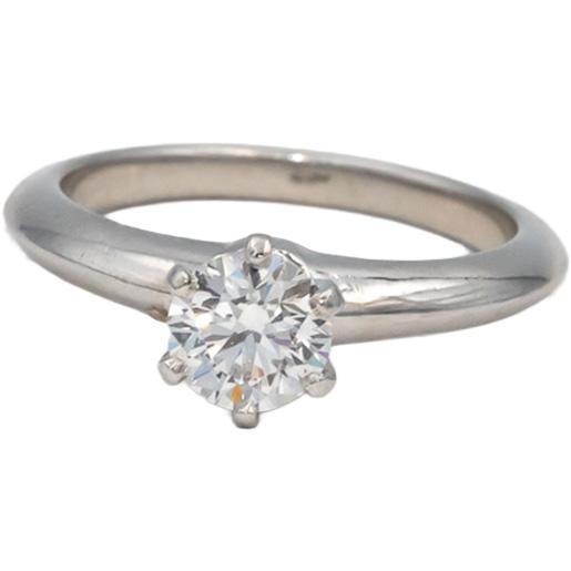 TIFFANY & CO. GIA Certified Platinum VVS1/F Diamond Engagement Ring .73CT Size 6