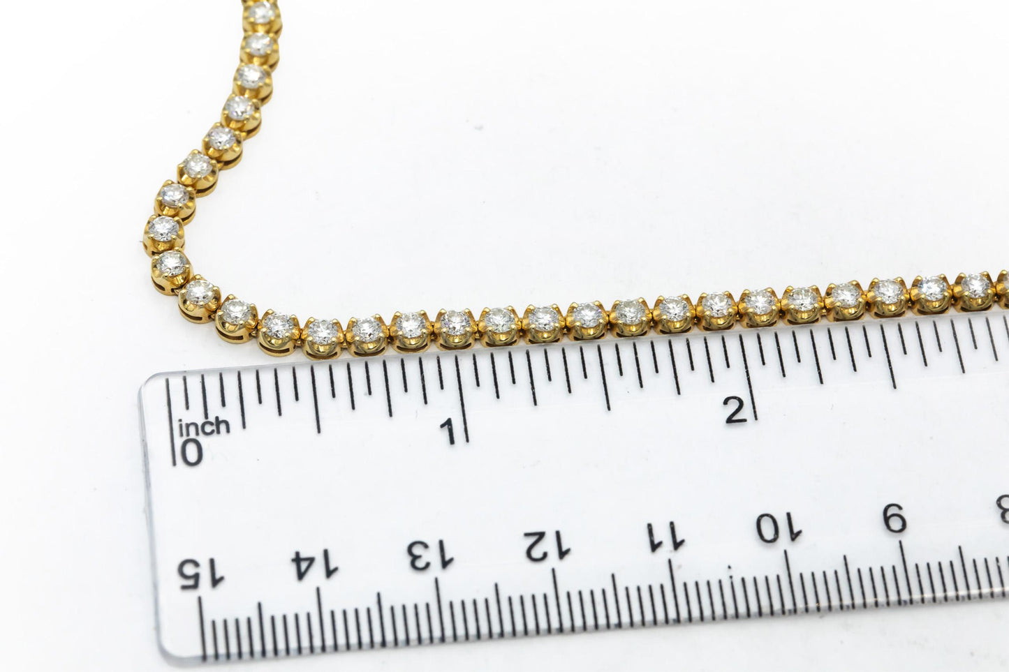 Round Diamond 14k Yellow Gold Jewelry Tennis Necklace Chain 10.0CT