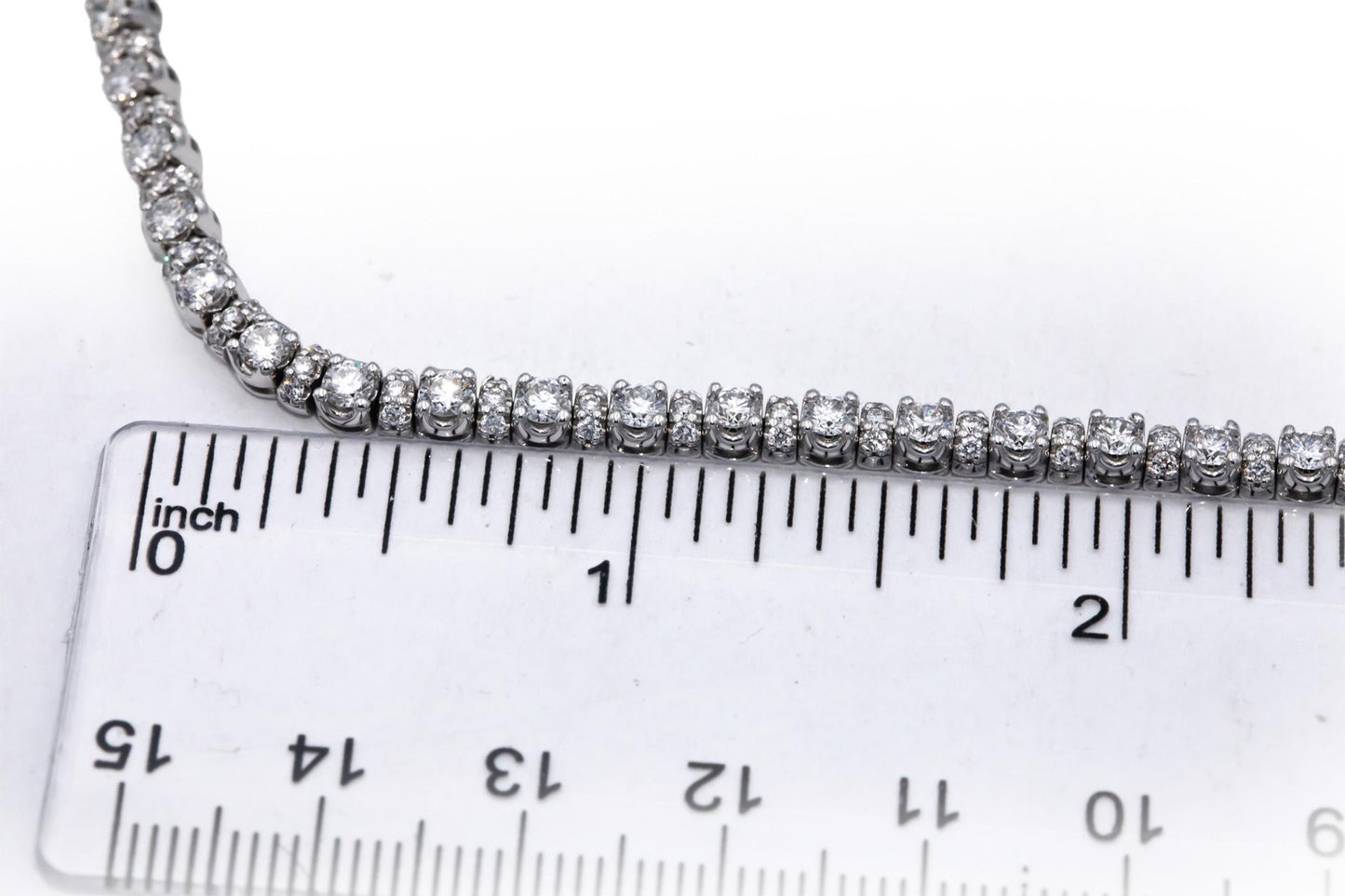 14k White Gold Lab-Grown VS Round Diamond Tennis Necklace 10.0CT