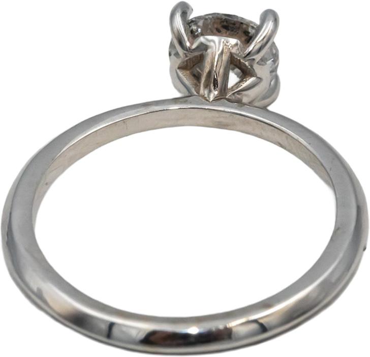 14k White Gold Round Diamond Solitaire Engagement Ring 1.01CT Size 5.5