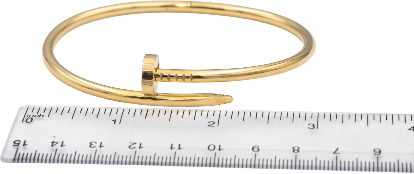 CARTIER 18k Gold Juste Un Clou Nail Bangle Bracelet Size 20 $8700 Retail