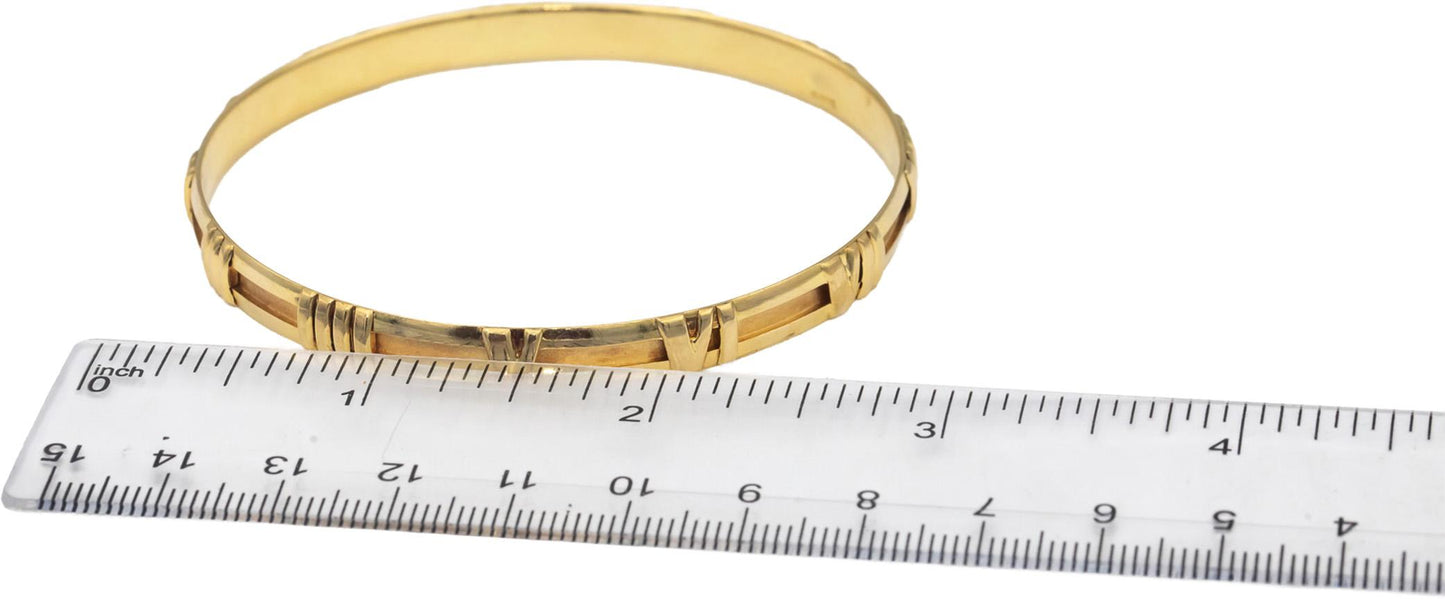 TIFFANY & CO. Vintage 18k Yellow Gold Atlas Collection Bangle Bracelet