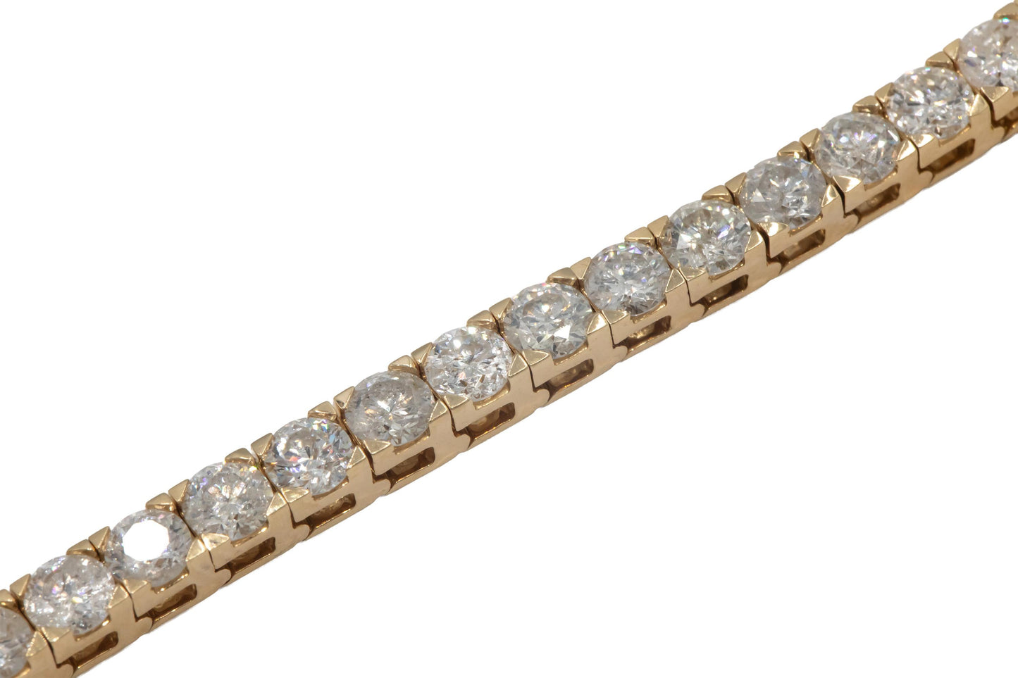 14K Yellow Gold Jewelry Round Cut Diamond Tennis Bracelet 10.0CT