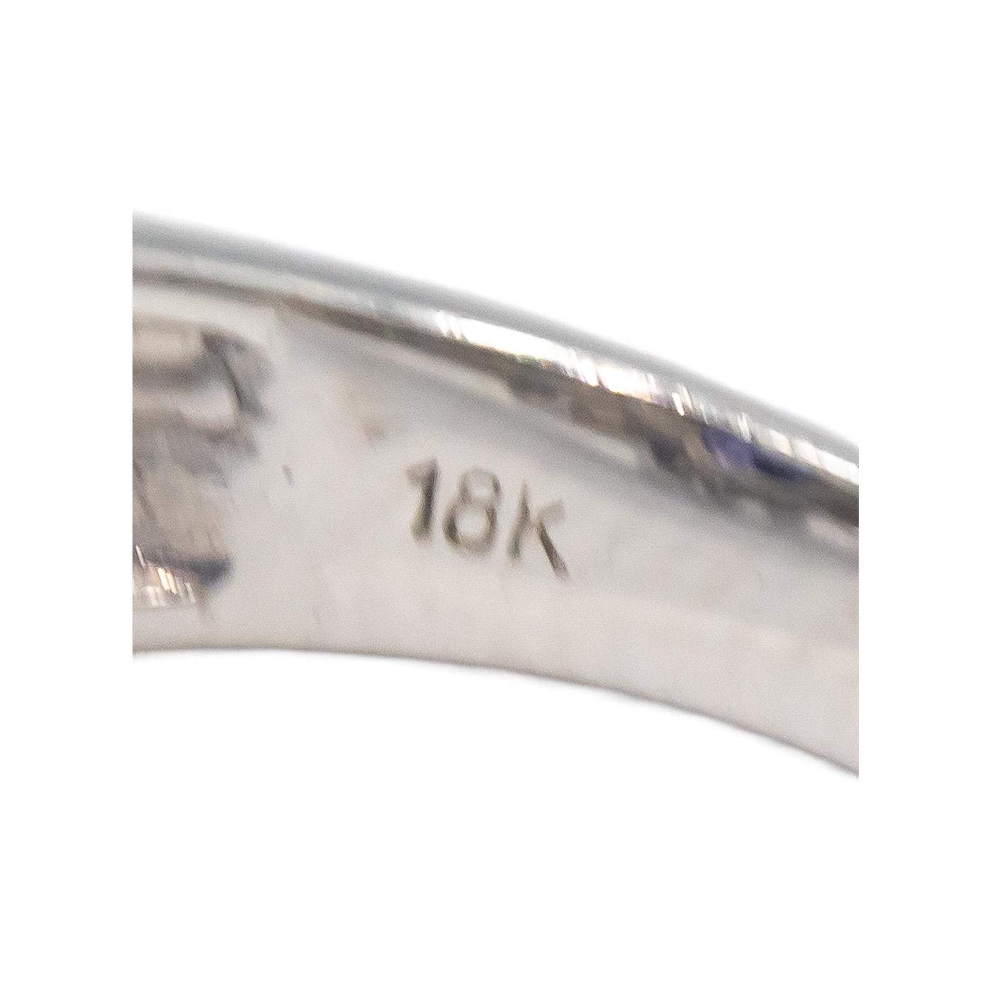 KALATI 18k White Gold 1.60CT Diamond and Tanzanite Cocktail Ring Size 7