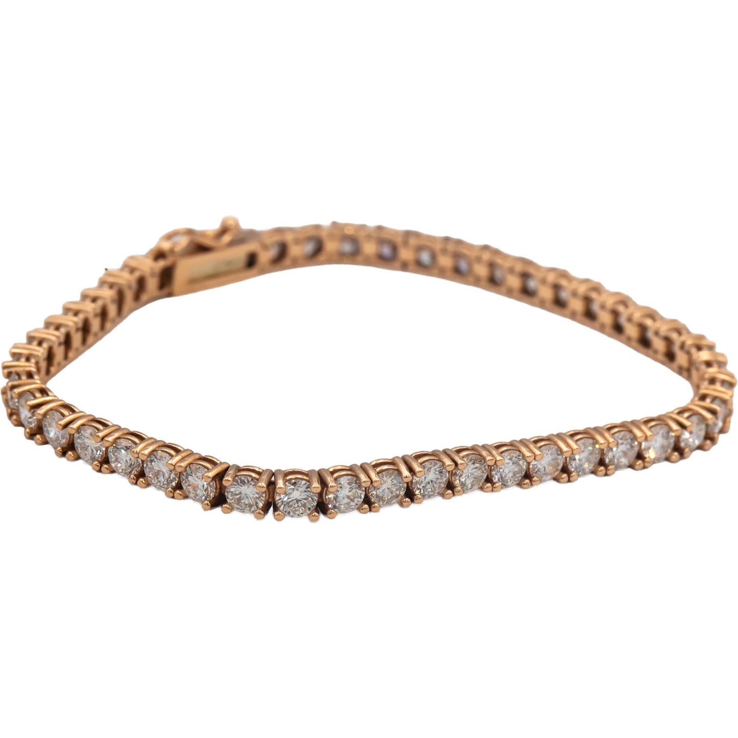 14k Rose Gold Jewelry VS Round Cut Diamond Tennis Bracelet 6.85CT