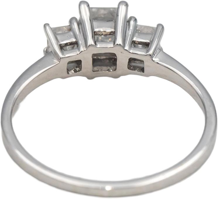 18k White Gold 0.79CT Princess Cut Diamond Three-Stone Ring Size 5.75