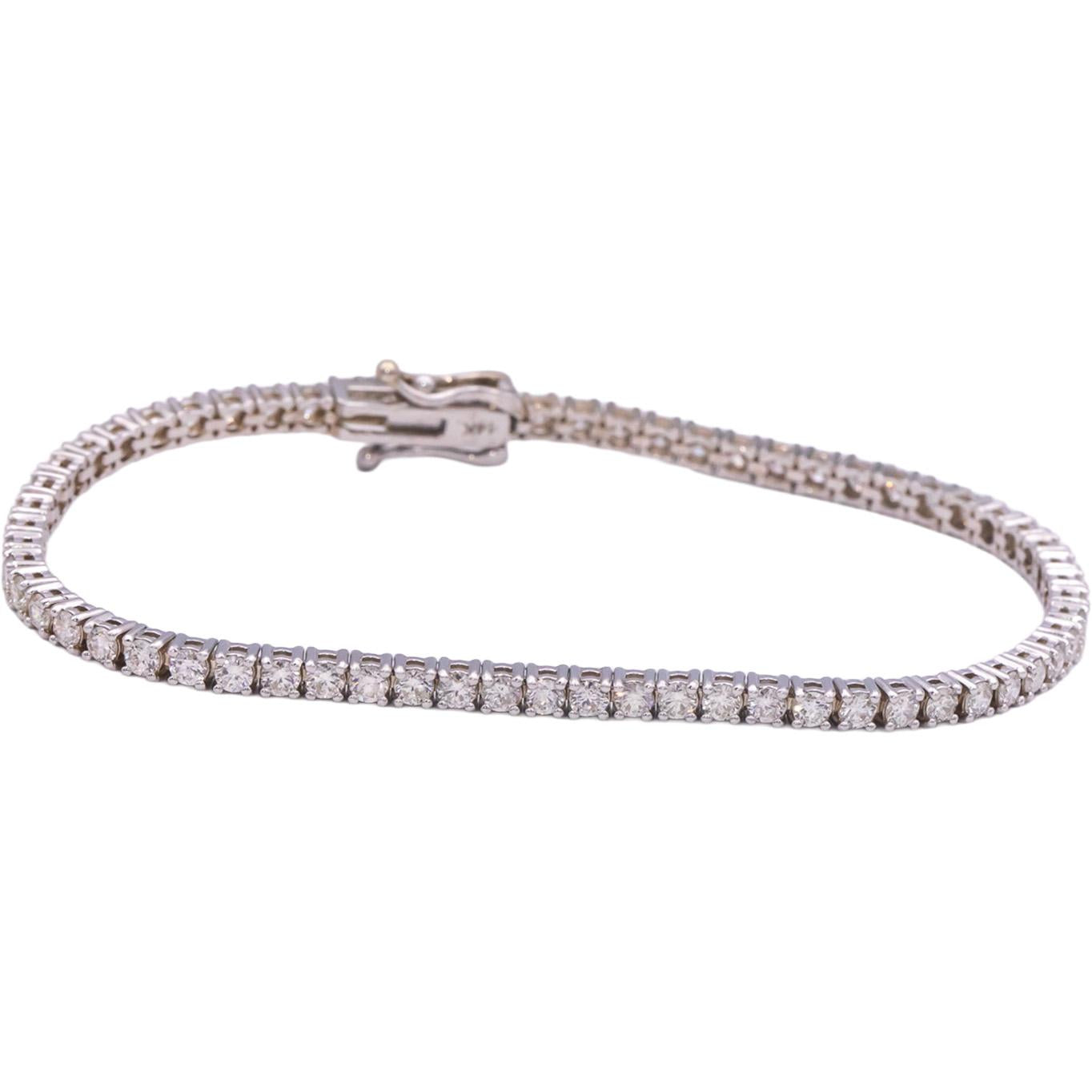 14k White Gold Jewelry Round Diamond Tennis Bracelet 3.43CT