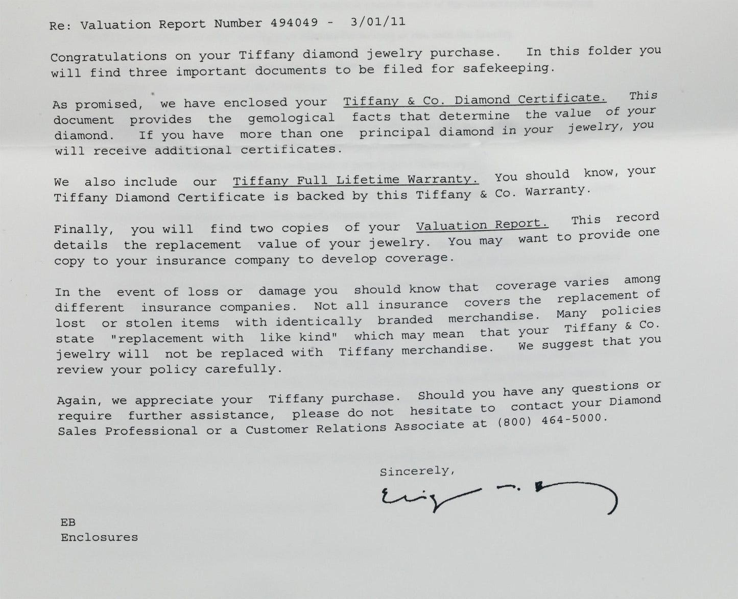 TIFFANY & CO. Platinum Round Diamond Engagement Ring w/ Box Papers .63CT $8800