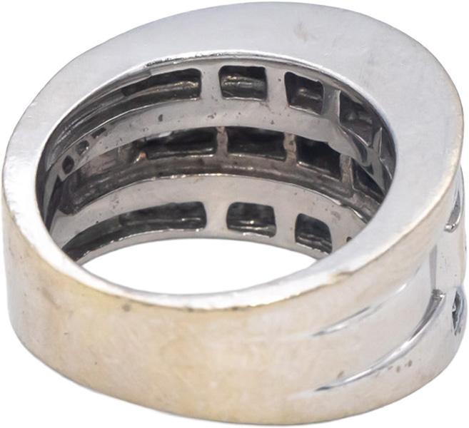 14k White Gold 1.50CT Round & Baguette Cut Diamond Band Ring Size 5
