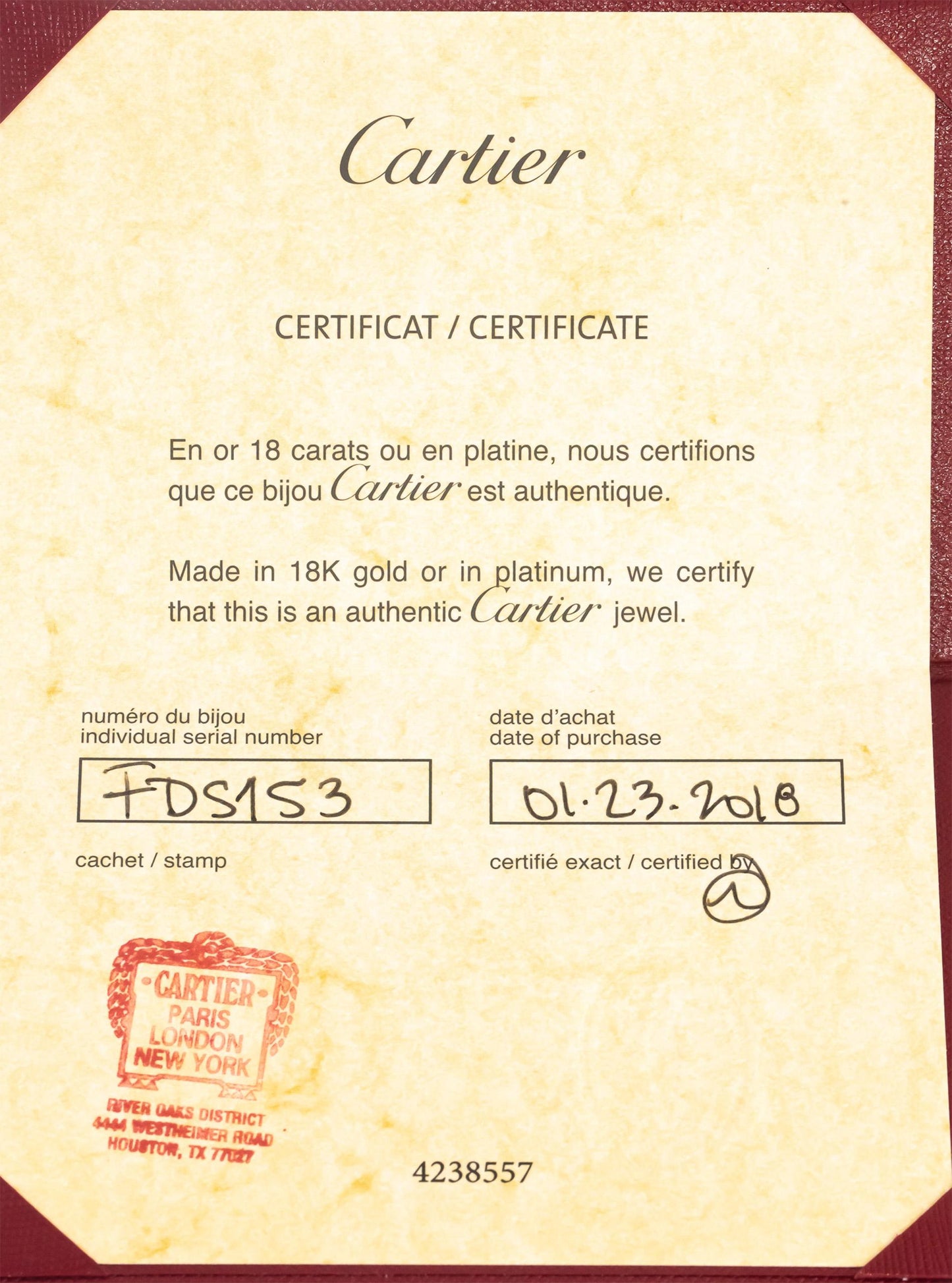 CARTIER 18k Tri-Color Gold Trinity Band Ring Euro Size 51 Size 5.75 w/ Papers