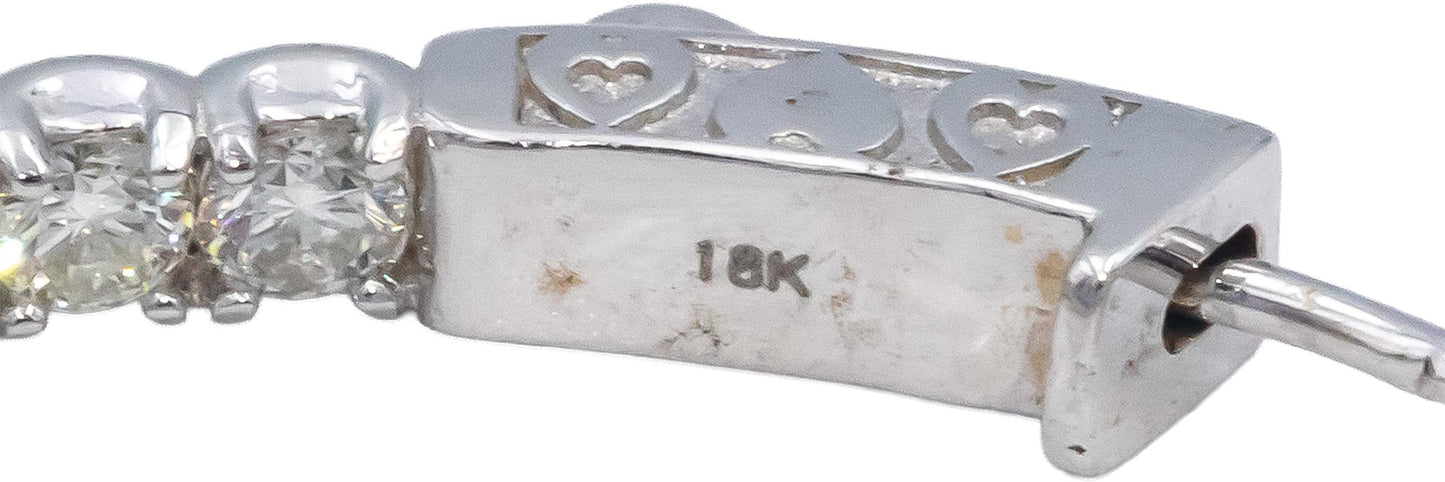 18k White Gold VS Round Diamond Inside Out Circle Hoop Earrings 7.05CT