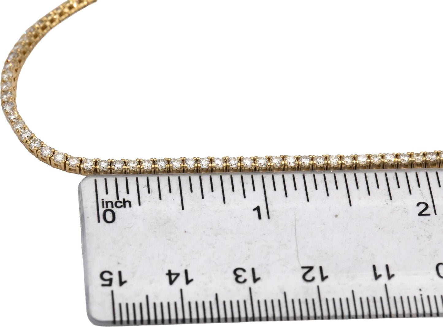 14k Yellow Gold Round Diamond Tennis Necklace 7.01CT