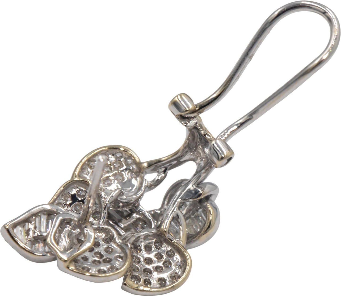 18k White Gold 1.0CT VS Diamond Floral Curved Earrings