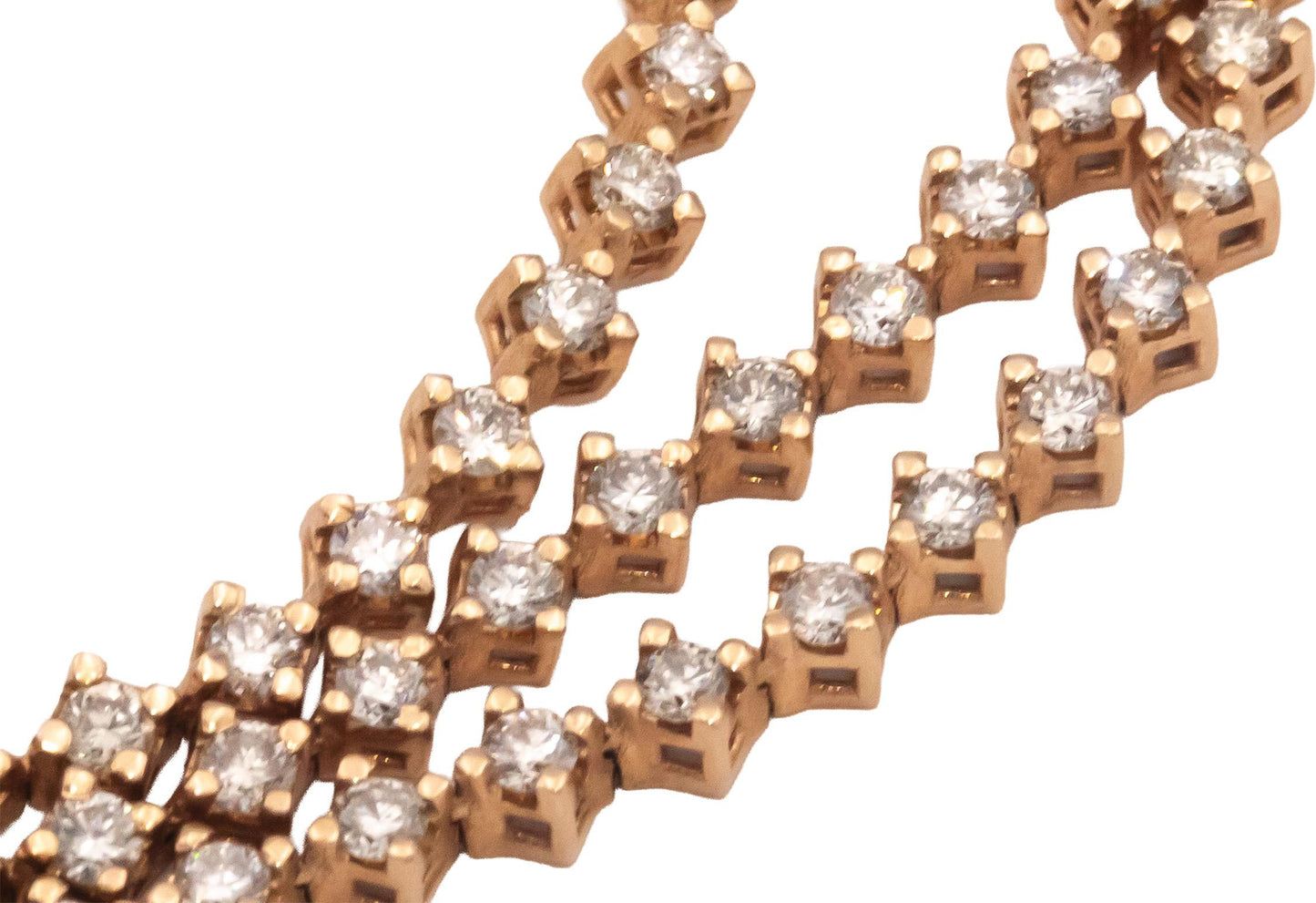 14k Rose Gold Round Cut Diamond Chain Necklace 22" Long 4.96CT