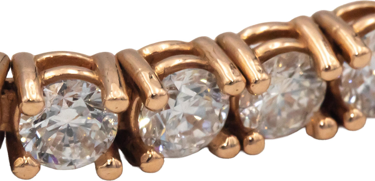 14k Rose Gold Jewelry VS Round Cut Diamond Tennis Bracelet 6.85CT
