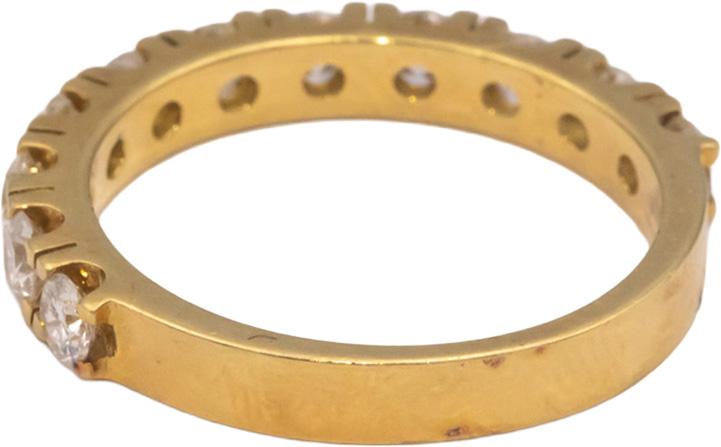 18k Yellow Gold 1.10CT VS Round Cut Diamond Semi-Eternity Band Ring Size 7.25