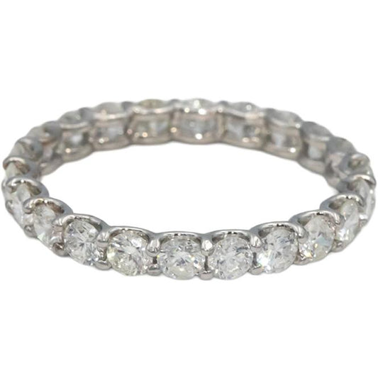 14k White Gold Round Natural Diamond Eternity Band Ring 1.61CT Size 6.5