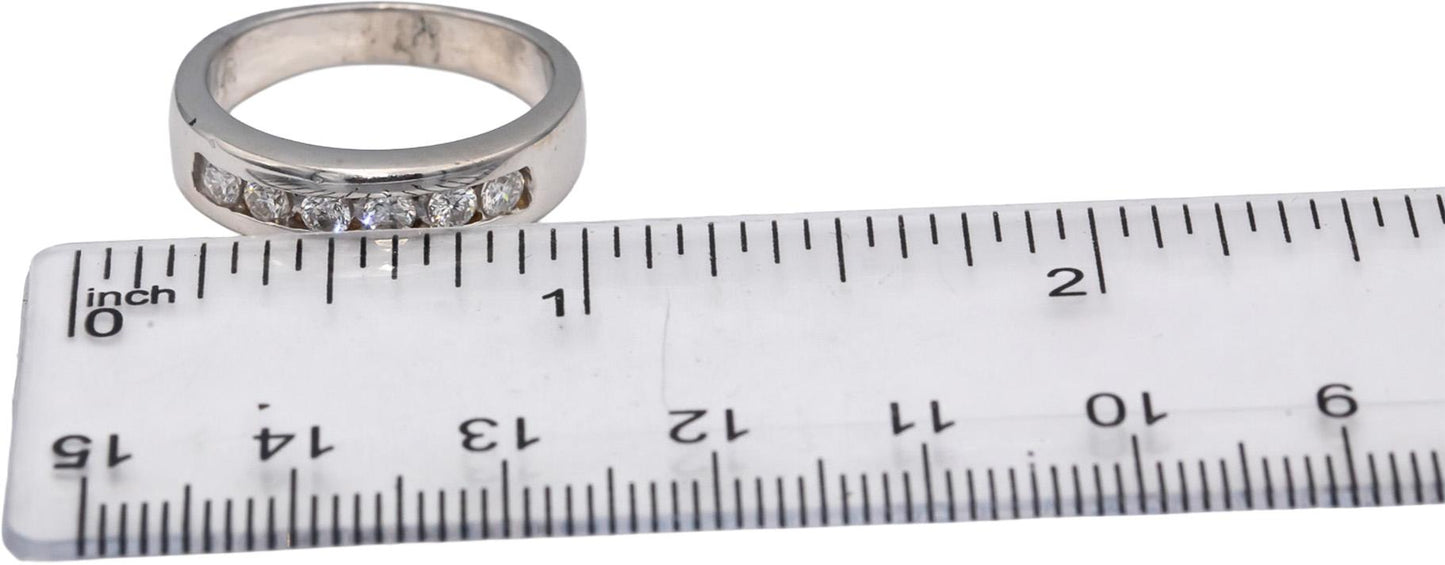 14k White Gold VS Round Channel Set Diamond Band Ring 0.50CT Size 7.25