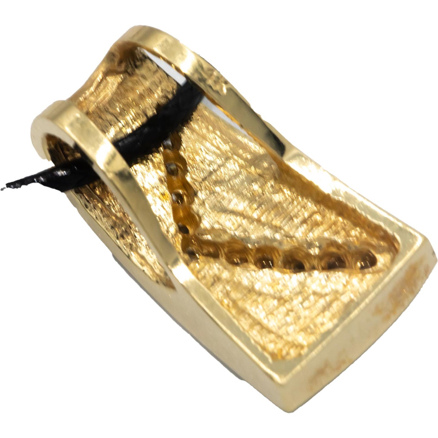 14k Yellow Gold VS Diamond and Painted Enamel Slide Pendant Necklace 0.30CT