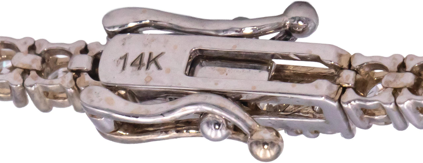 14k White Gold Jewelry Round Diamond Tennis Bracelet 3.43CT