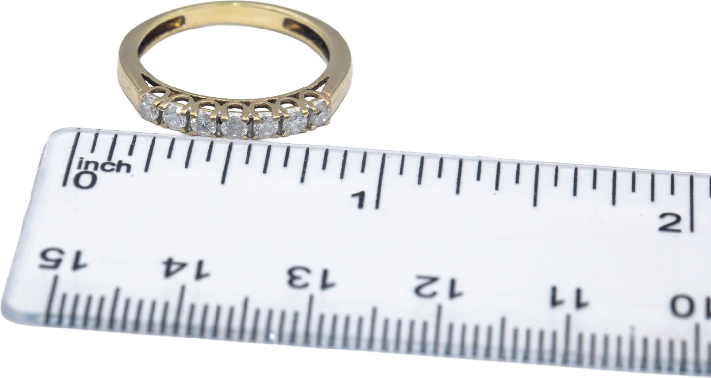 14k Yellow Gold Round Diamond Anniversary Band Ring 0.28CT Size 6