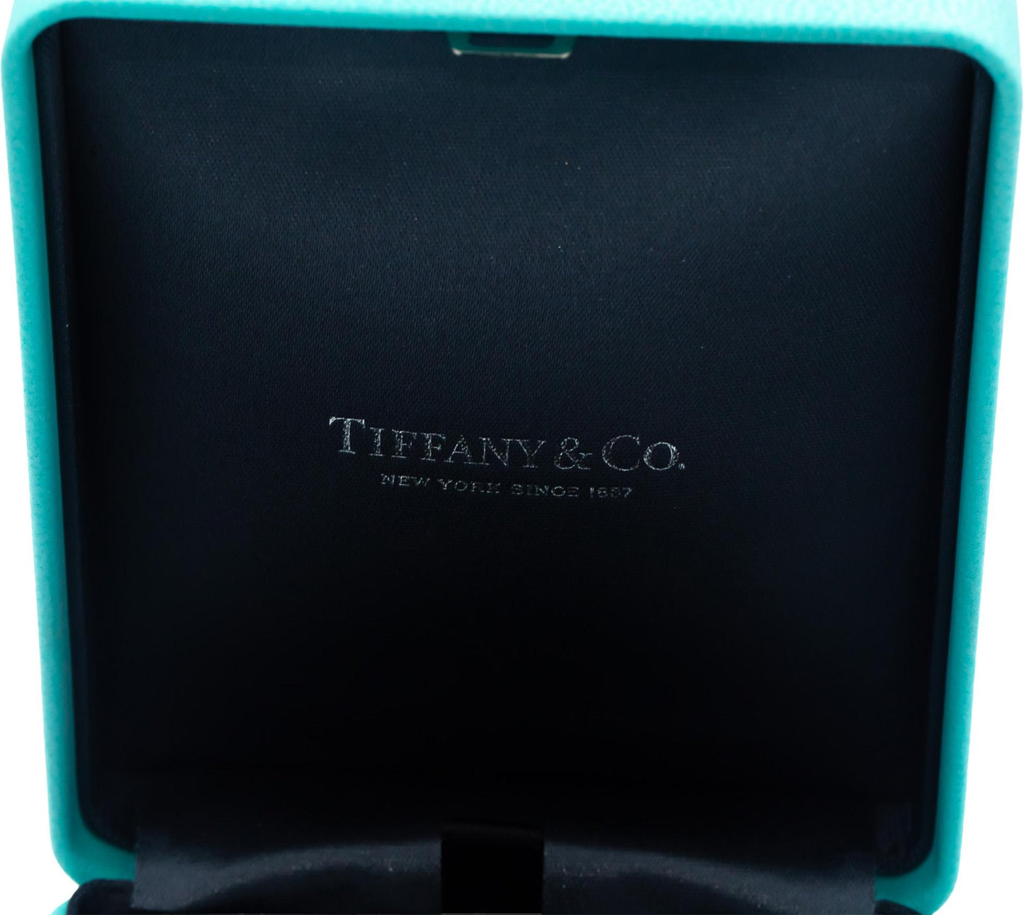 TIFFANY & CO. 18k White Gold 0.15CT Diamond T Circle Pendant Necklace $4800