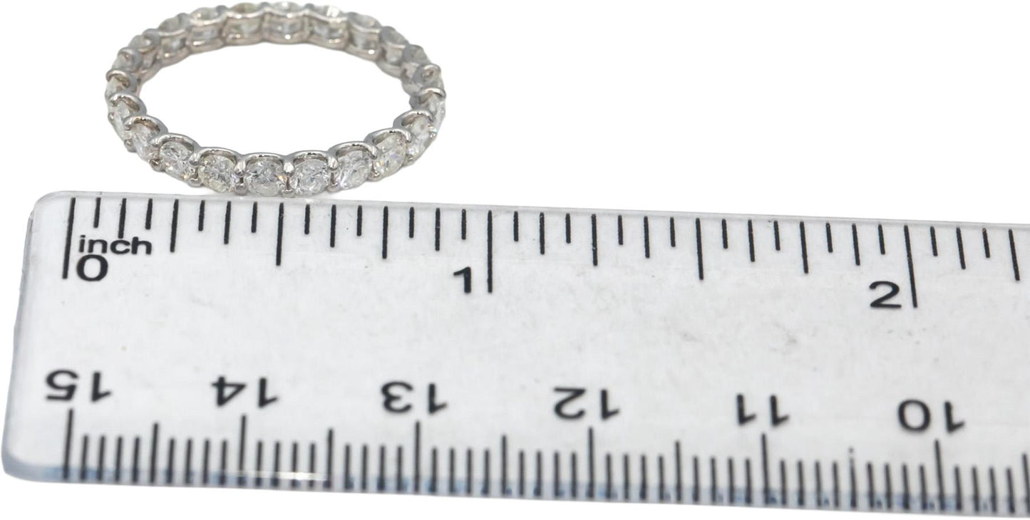 14k White Gold Round Natural Diamond Eternity Band Ring 1.61CT Size 6.5