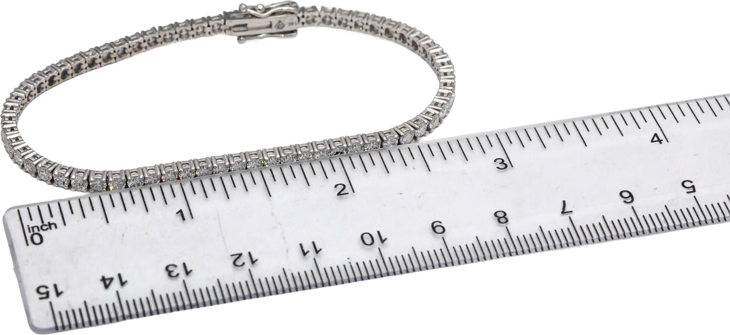 14k White Gold VS Round Diamond Tennis Bracelet 4.59CT