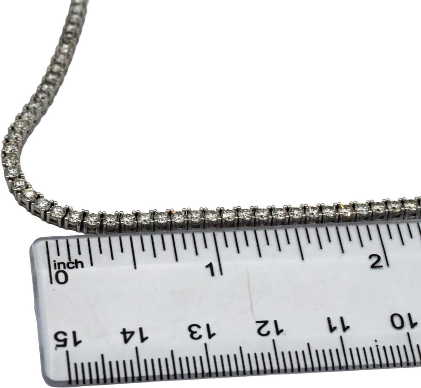 18k White Gold Round Diamond Tennis Necklace 10.30CT