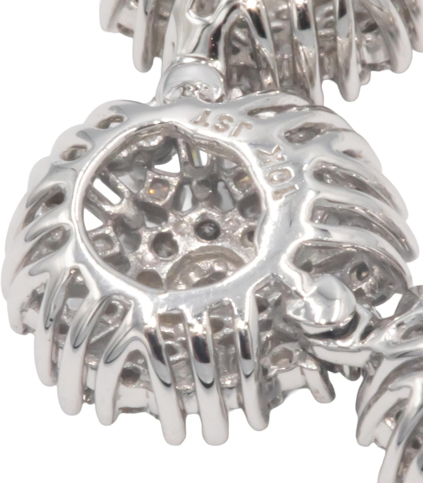 10k White Gold 1.50CT Round Cut Diamond Cluster Circle Pendant Necklace