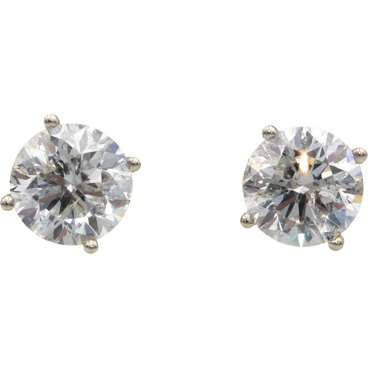 Round Cut Diamond 14k White Gold Jewelry Stud Earrings 6.19CT